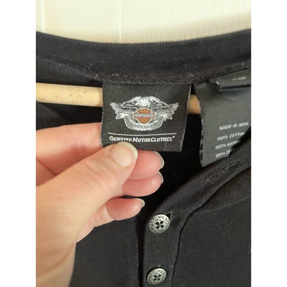 Harley Davidson BLACK Long Sleeve shirt motorclothes - X large SEE PHOTOS - Picture 13 of 16